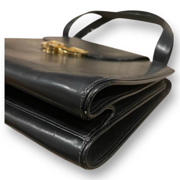 GUCCI Rare! Top Handle leather large Vintage Bag - Picture 10 of 12